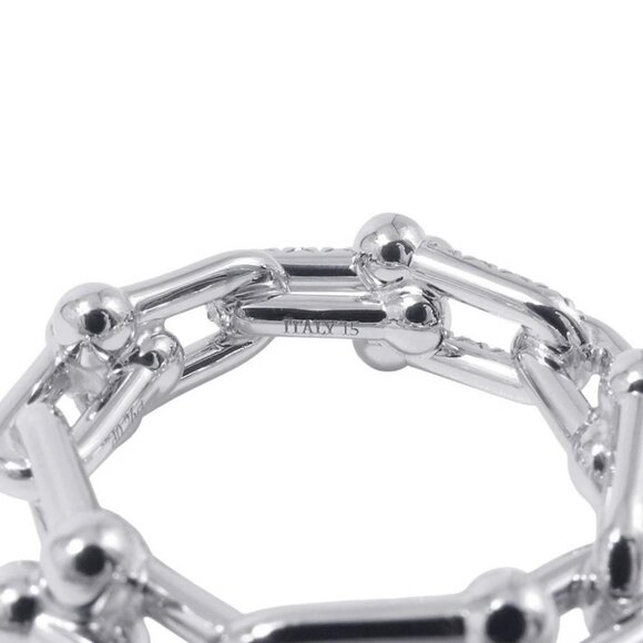 TIFFANY&Co. Hardware Small Link Ring Size Approximately No. 12 18K White Gol - Picture 8 of 14